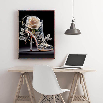 Diamond Painting-Glasrosen-Schuh