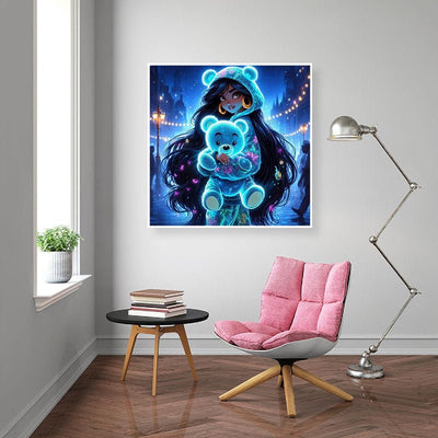 Diamond Painting-Glitzerbär in der Nacht