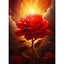 Diamond Painting-Glühende Rose im Lichtstrahl