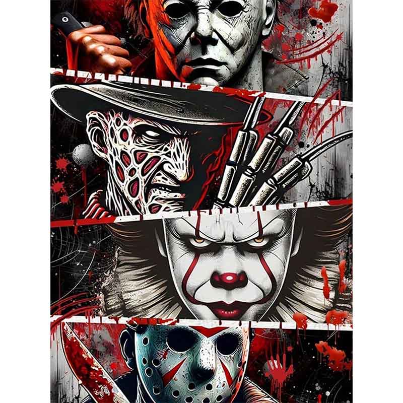 Diamond Painting-Grauenhafte Masken