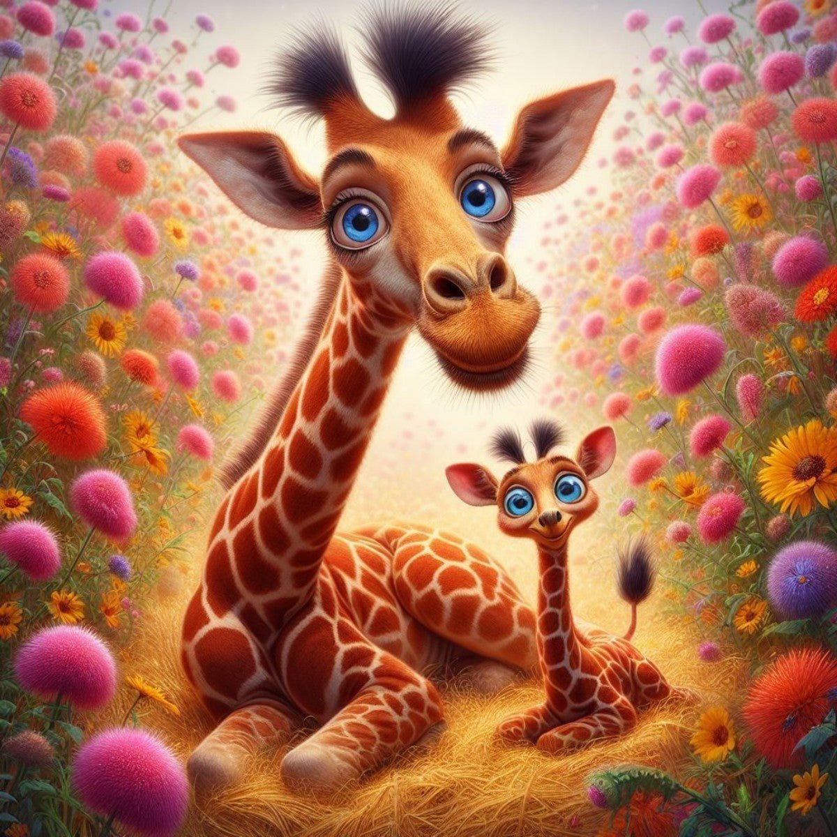 Diamond Painting - Große Giraffe und kleine Giraffe - diamondspainting