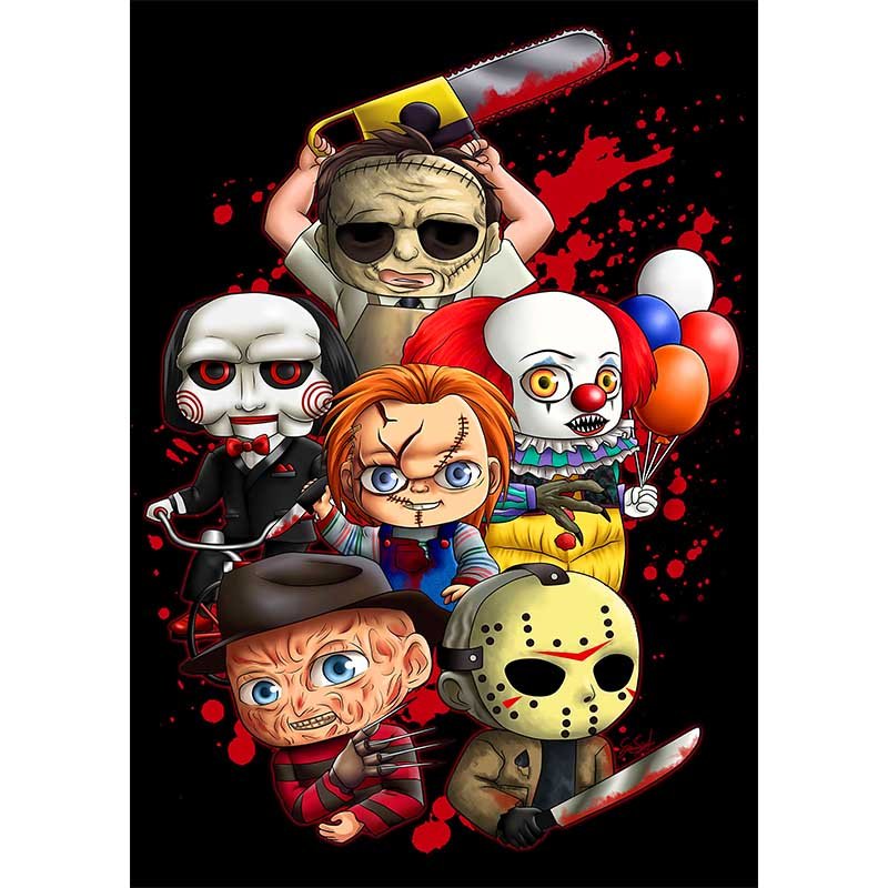 Diamond Painting-Gruselfiguren im Chibi-Stil