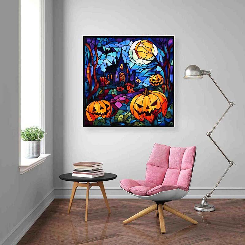 Diamond Painting-Halloween Glasmalerei