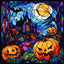 Diamond Painting-Halloween Glasmalerei
