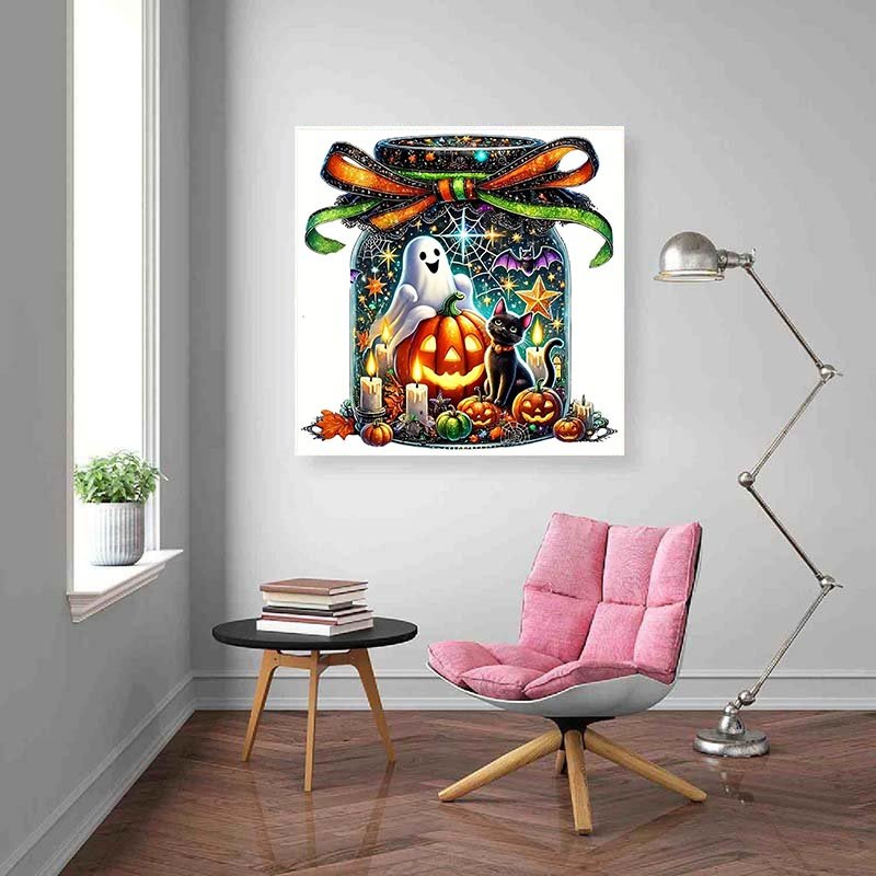 Diamond Painting-Halloween im Glas