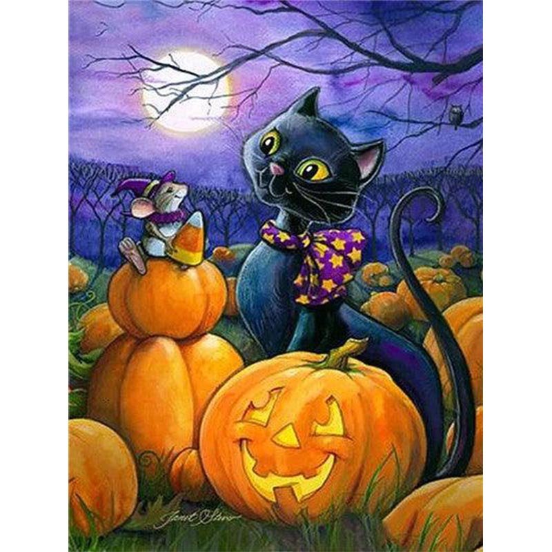 Diamond Painting-Halloween-Katze