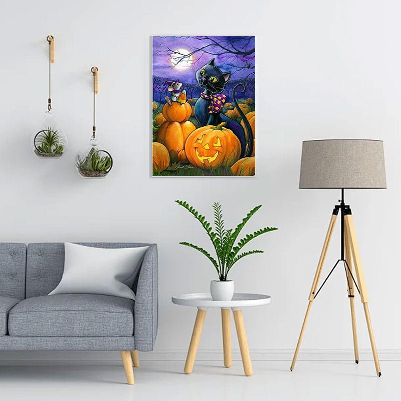 Diamond Painting-Halloween-Katze