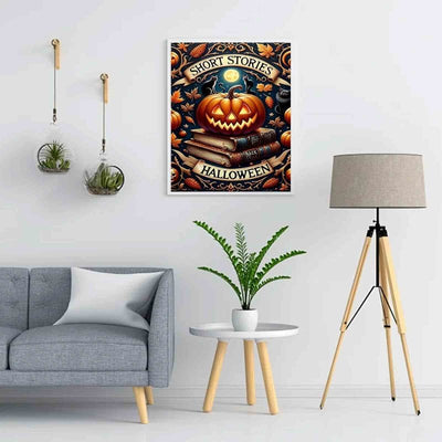 Diamond Painting-Halloween Kürbis & Schwarze Katzen