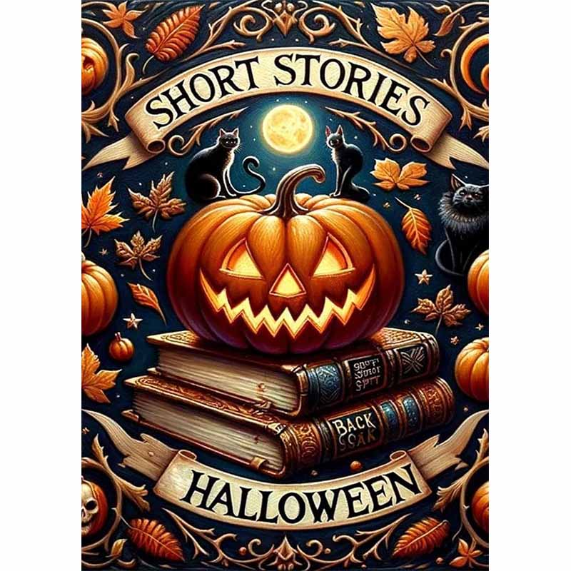 Diamond Painting-Halloween Kürbis & Schwarze Katzen