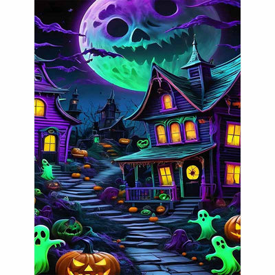 Diamond Painting-Halloween Nachtlandschaft