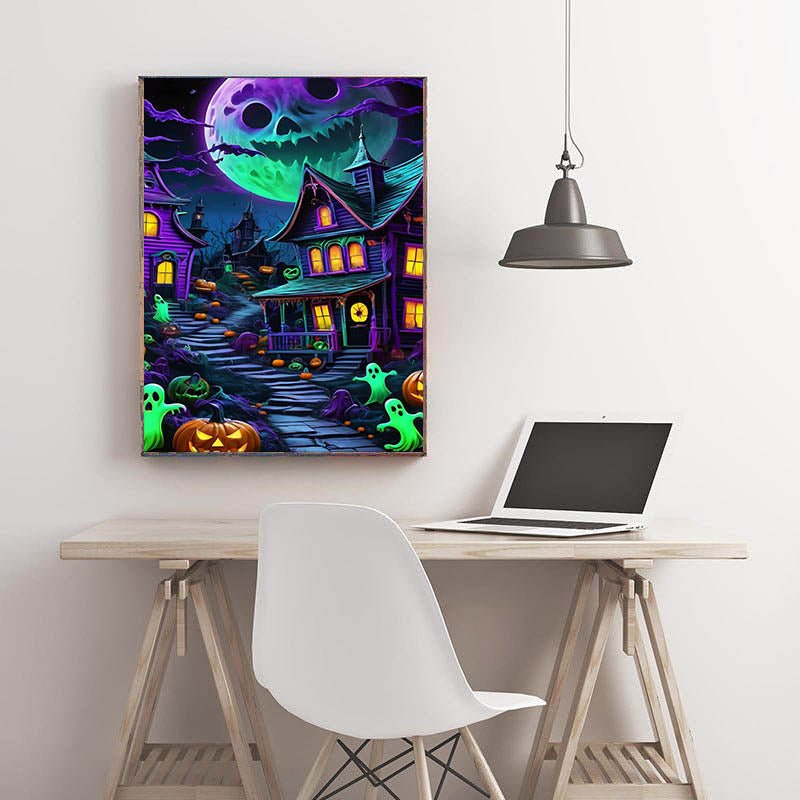Diamond Painting-Halloween Nachtlandschaft