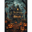 Diamond Painting-Halloween Spukhaus mit Kürbissen