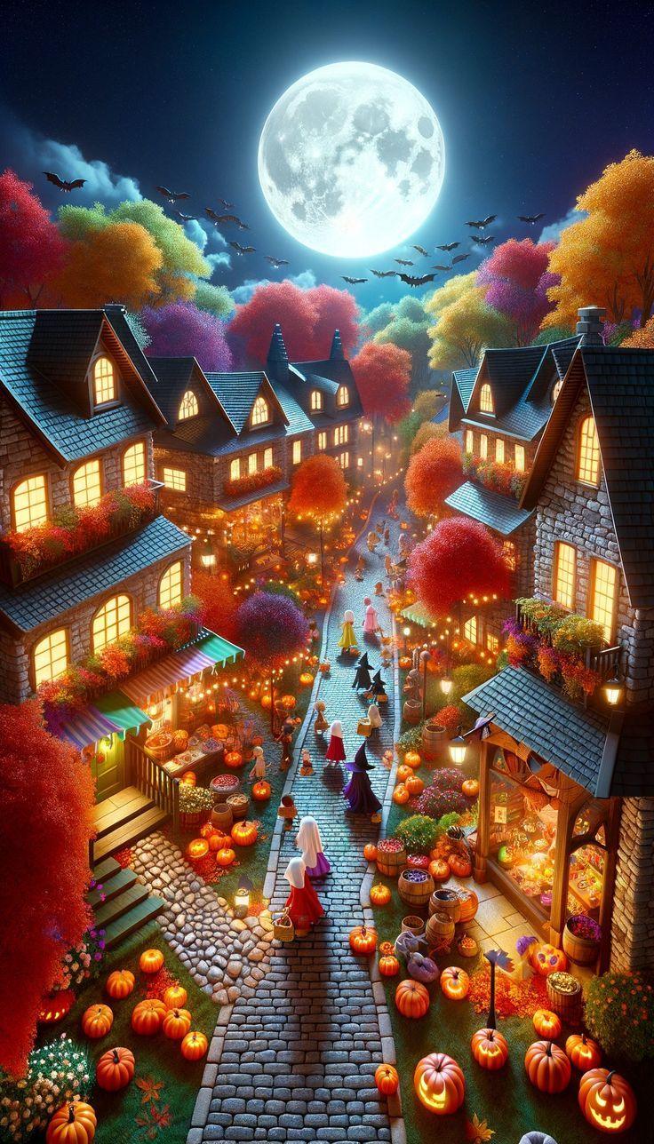 Diamond Painting - Halloween - Stadt - diamondspainting