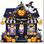 Diamond Painting-Halloween Süßigkeitenhaus