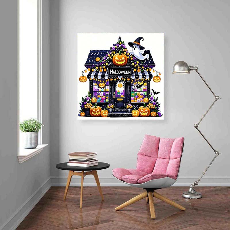 Diamond Painting-Halloween Süßigkeitenhaus