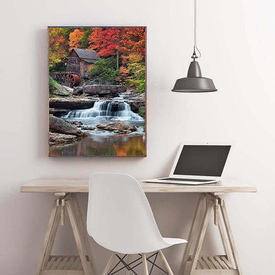 Diamond Painting-Herbst am Wasserfall