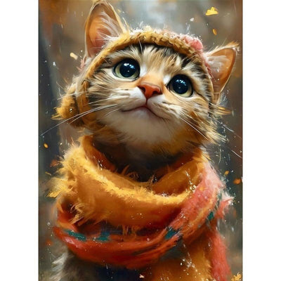 Diamond Painting-Herbstkatze