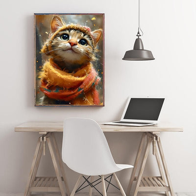 Diamond Painting-Herbstkatze