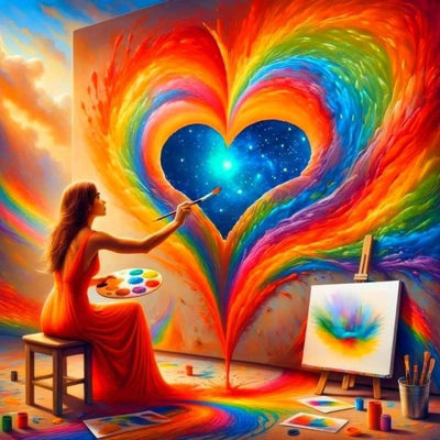 Diamond Painting-Herz der Farben