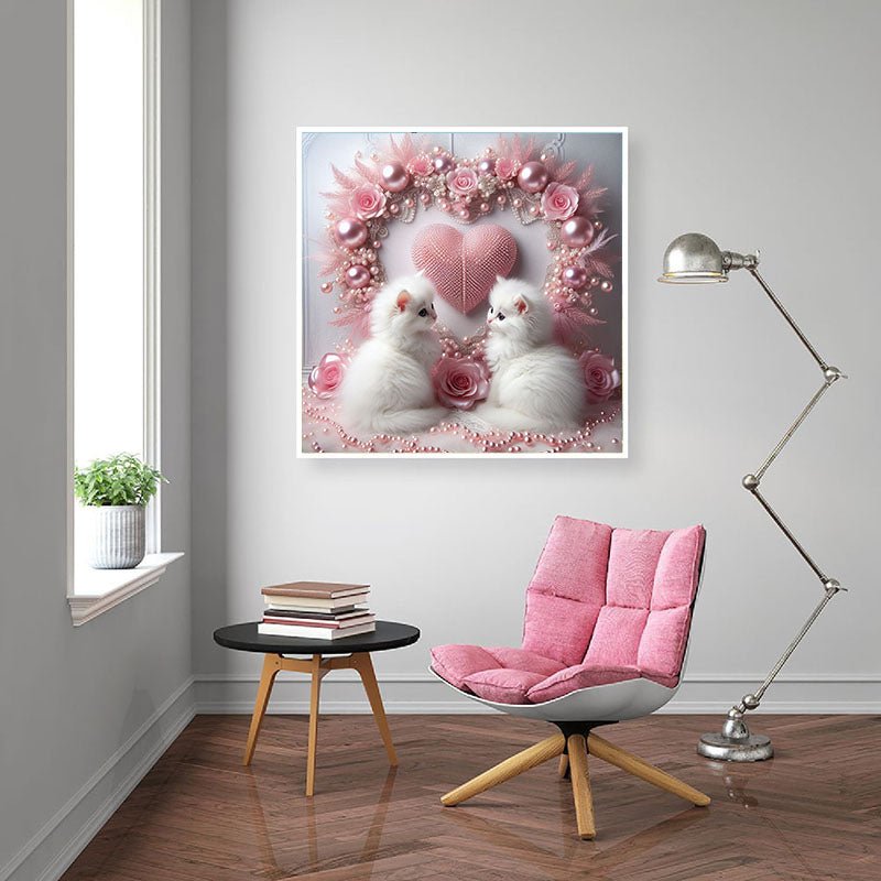Diamond Painting-Herz-Katze