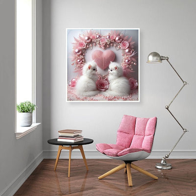Diamond Painting-Herz-Katze