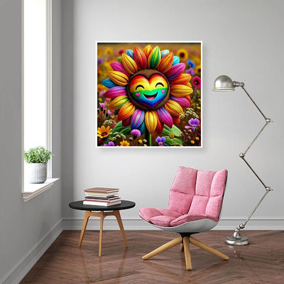 Diamond Painting-Herzenssonne im Farbenfeld