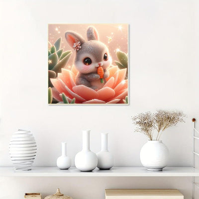 Diamond Painting-Kaninchen auf der Blume