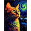 Diamond Painting-Katze, die in den Sternenhimmel schaut