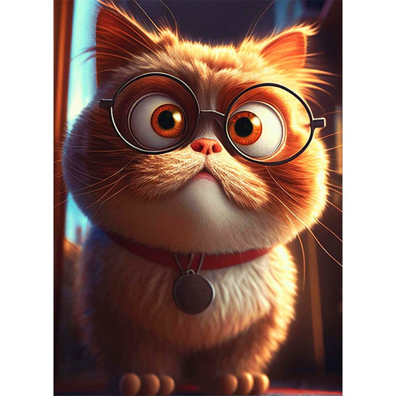 Diamond Painting- Katze mit Brille