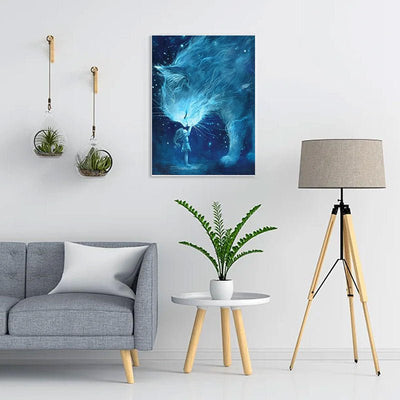 Diamond Painting-Katze und Mädchen