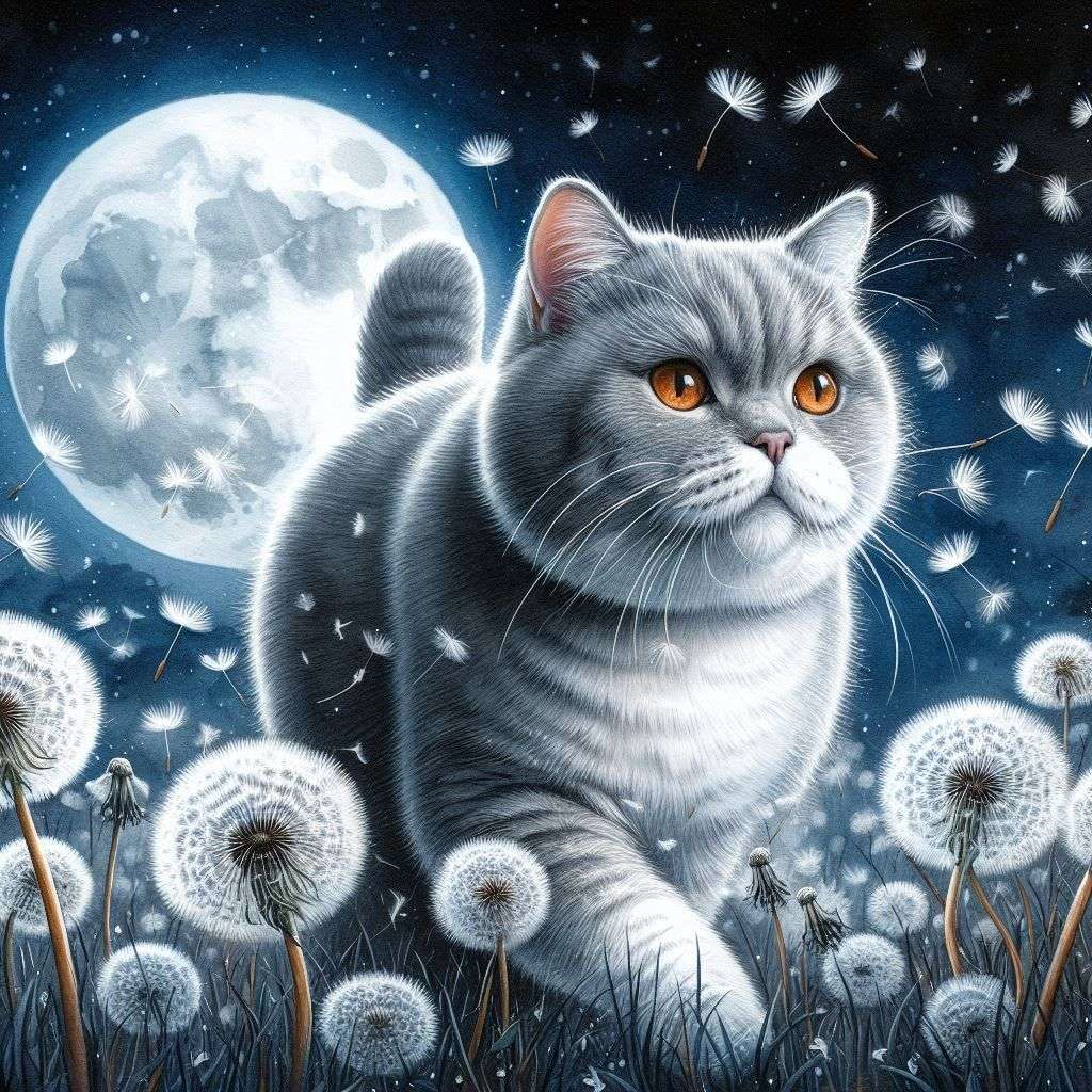 Diamond Painting - Katze und Pusteblume - diamondspainting