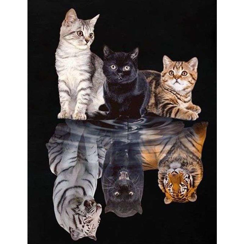 Diamond Painting-Katze und Tiger