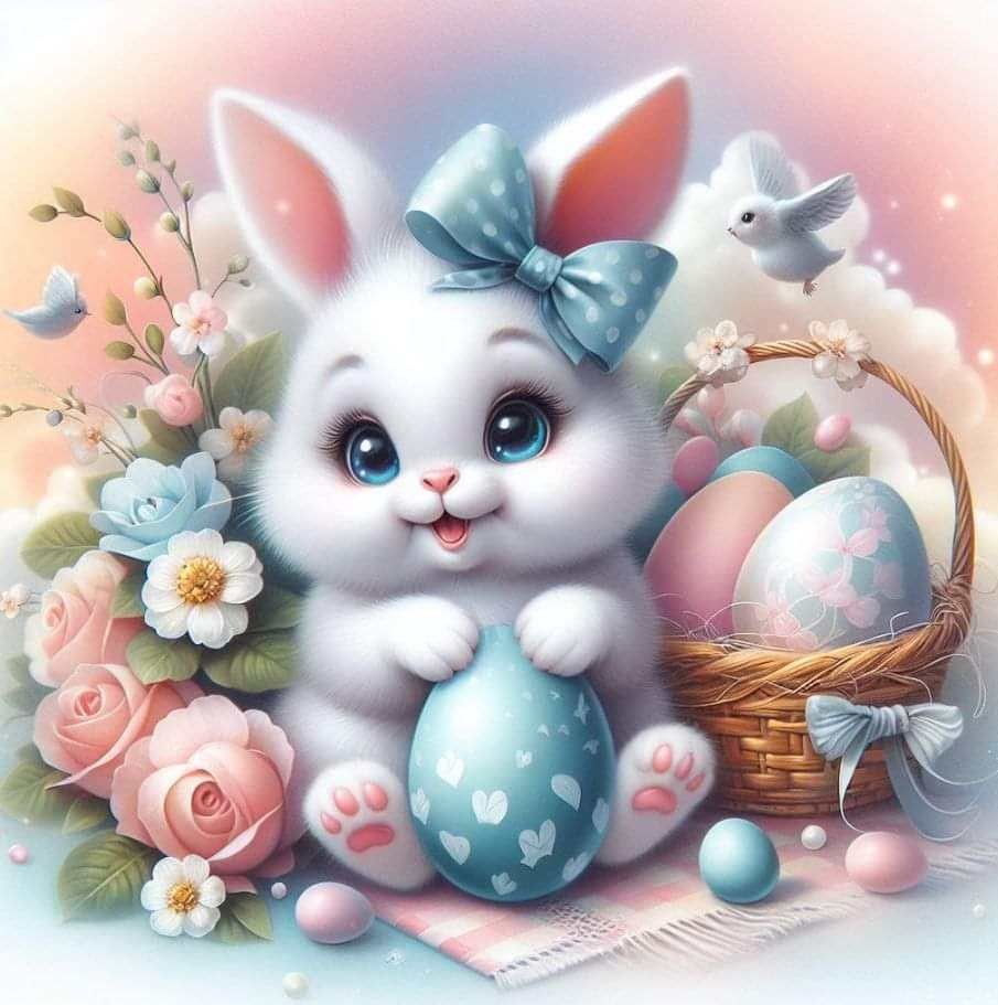 Diamond Painting - Kawaii Osterhase - diamondspainting