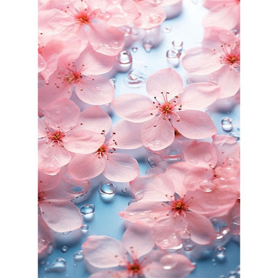 Diamond Painting-Kirschblüten und Wasser