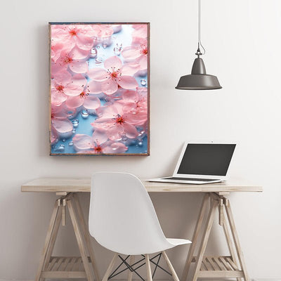 Diamond Painting-Kirschblüten und Wasser