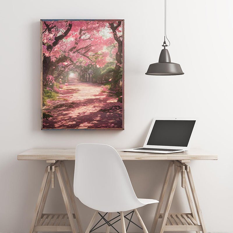 Diamond Painting-Kirschblütenweg