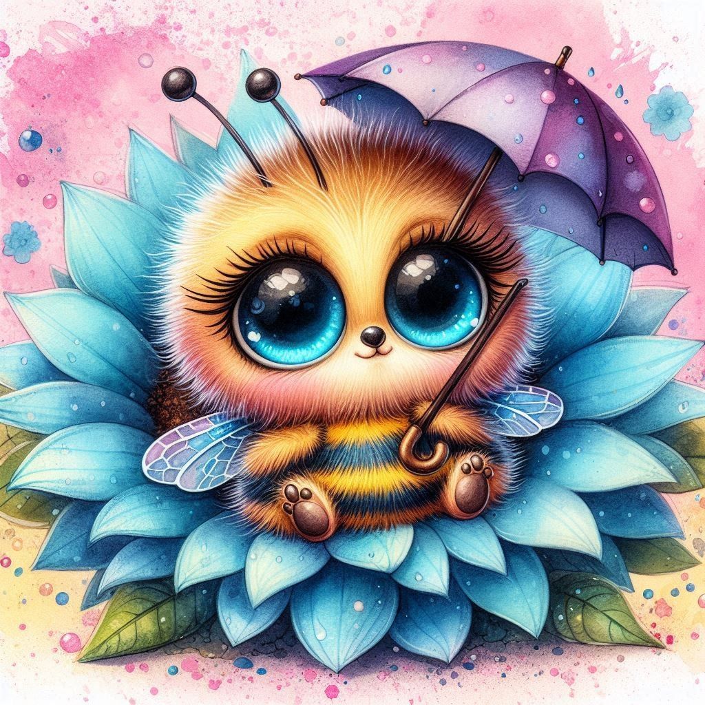 Diamond Painting-Kleine Biene in der Blume - Jetzt bei diamondspainting kaufen