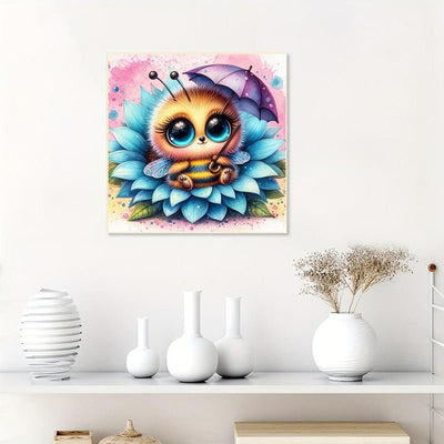Diamond Painting-Kleine Biene in der Blume