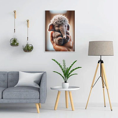 Diamond Painting-Kleiner Elefant in der Hand