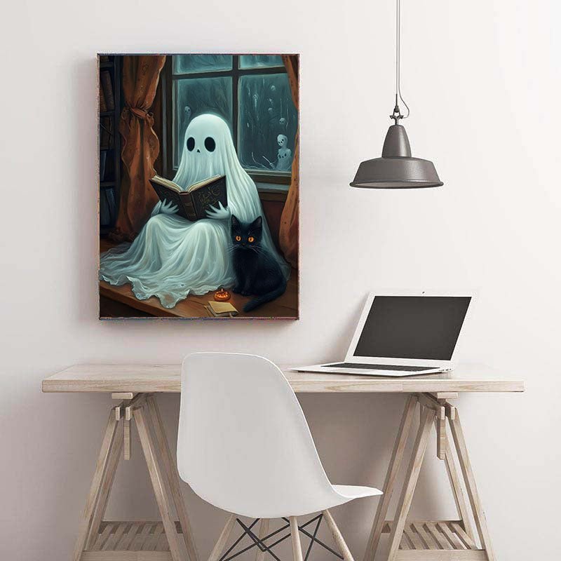 Diamond Painting-Kleiner Geist beim Lesen