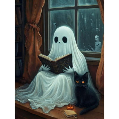 Diamond Painting-Kleiner Geist beim Lesen