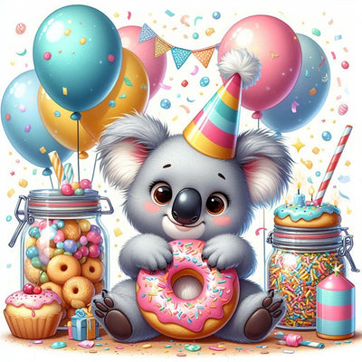 Diamond Painting-Koala und Donut - Jetzt bei diamondspainting kaufen