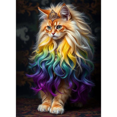 Diamond Painting-Königin Regenbogenkatze