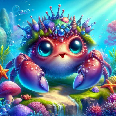 Diamond Painting-Krabbenkönig der Meereswelt