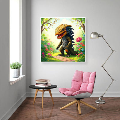 Diamond Painting-Kriegerdrache im Zauberwald