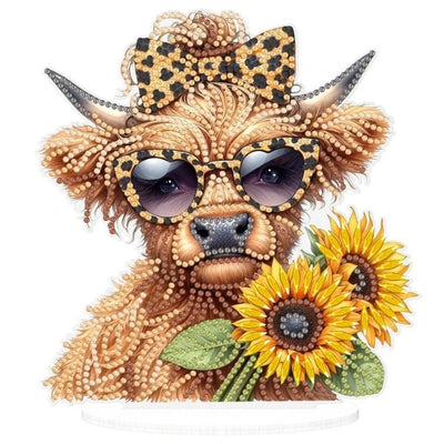 Diamond Painting-Kuh mit Sonnenblumen Aufsteller - Jetzt bei diamondspainting kaufen