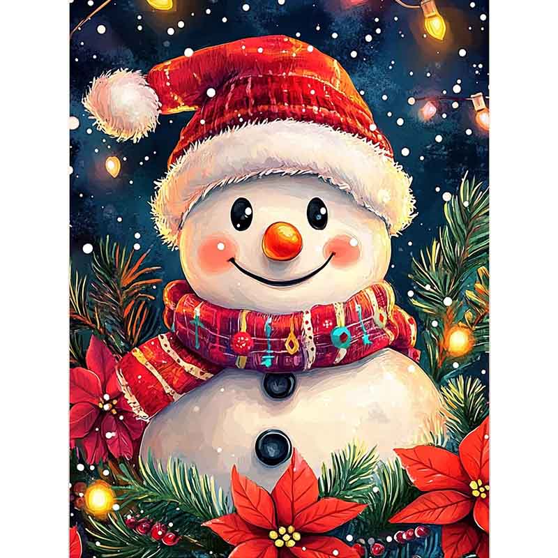 Diamond Painting-Lächelnder Schneemann