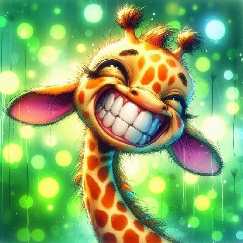 Diamond Painting-Lachende Giraffe