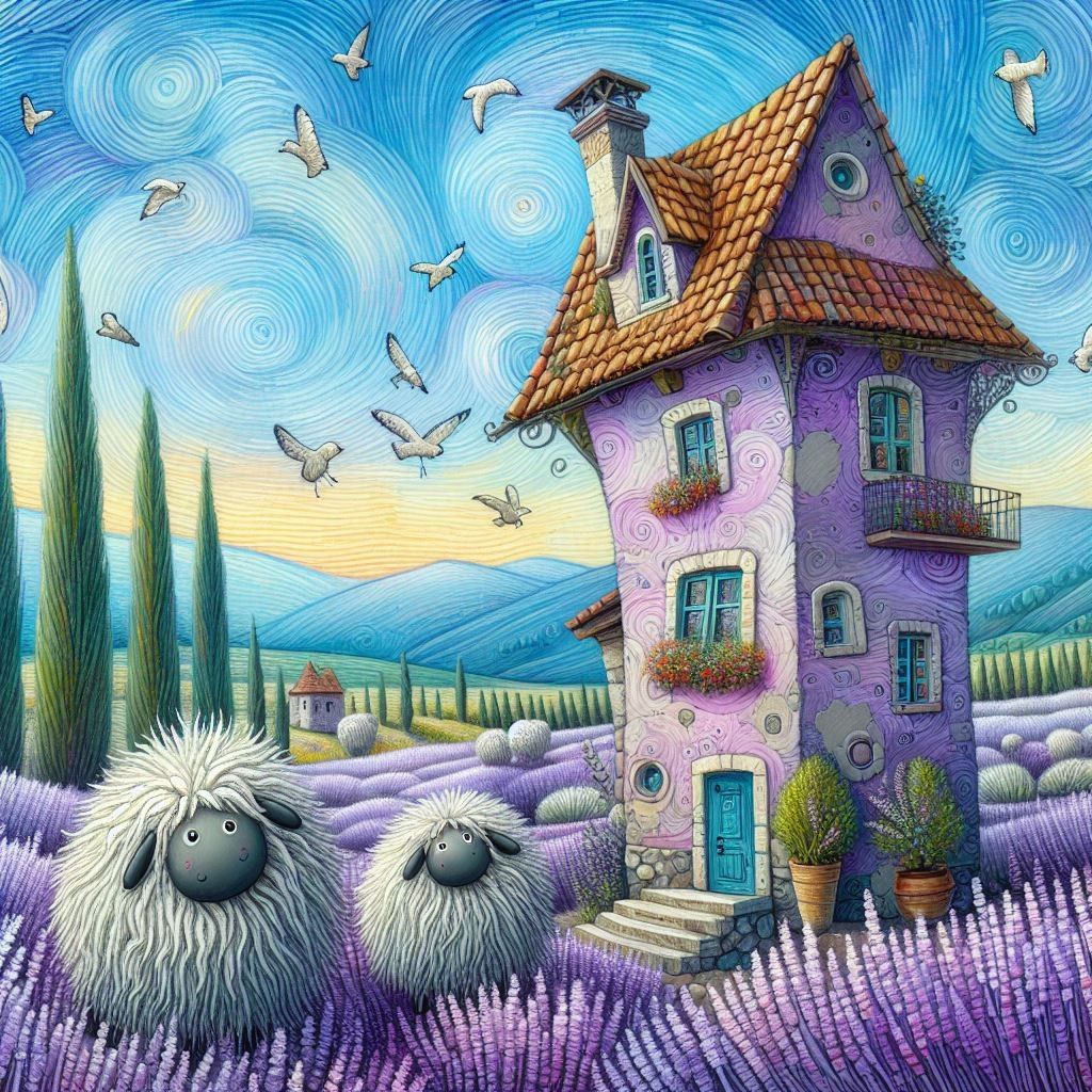 Diamond Painting - Lavendel und Schaf - diamondspainting