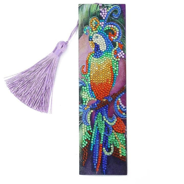 Diamond Painting-Lesezeichen mit buntem Papagei - Jetzt bei diamondspainting kaufen